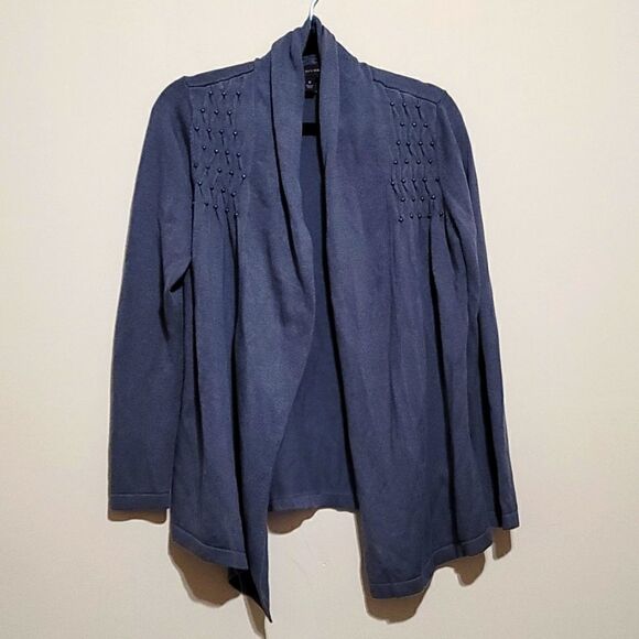 Dana Buchman Gray Studded Sweater Sz Medium - Picture 3 of 8